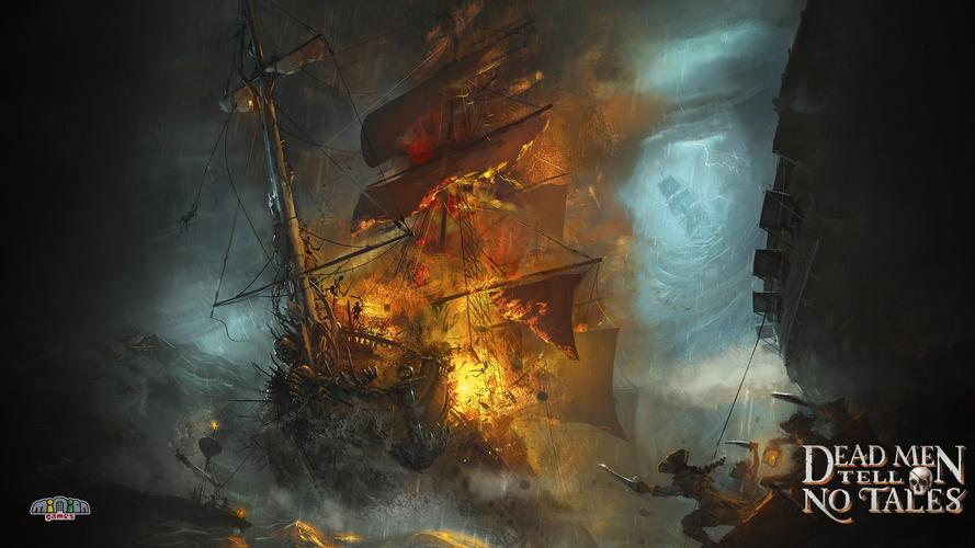 加勒比海盗海盗船帆船爆炸高清壁纸