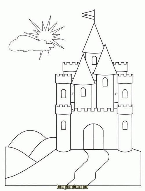 漫画黑白简笔城堡的简笔画怎么画10个简单有趣的大城堡儿童简笔画10个