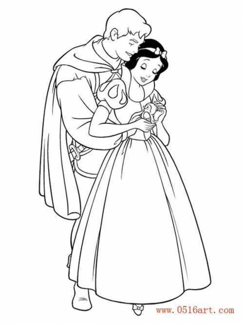 白雪公主和王子怎么画简笔画