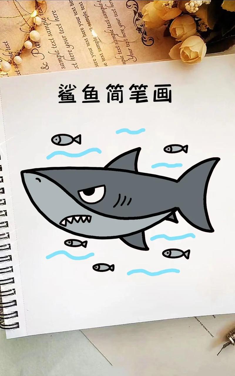 鲨鱼00简笔画教程来啦～#一学就会的简笔画 #鲨鱼简笔画#儿 - 抖音