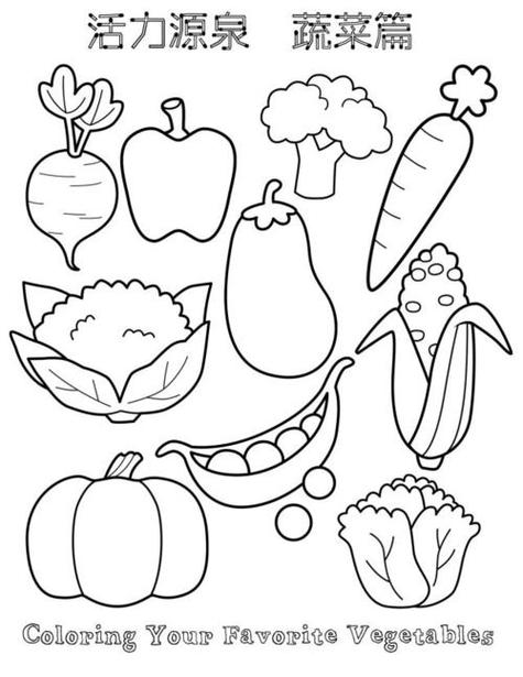 多种蔬菜简笔画