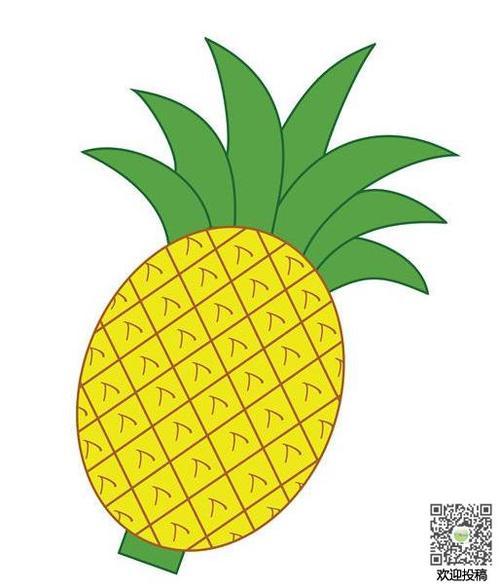 菠萝如何画简笔画顺序儿童简笔画入门怎么画水果菠萝画大全彩色菠萝简