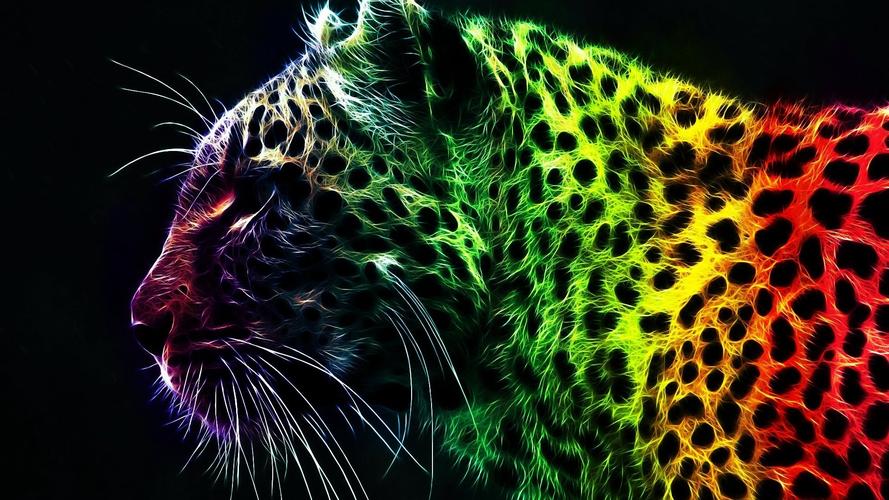 leopard (animal),digital art,壁纸,高清壁纸自然,动物,豹,颜色,华美