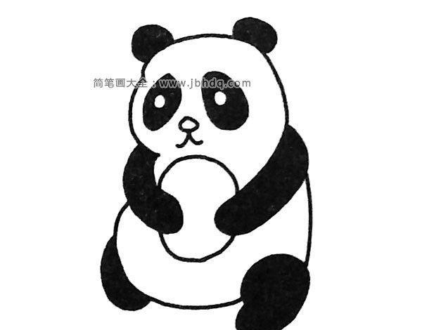 熊猫简笔画幼儿简单