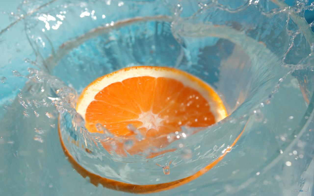 夏季清凉水果切开的橙子小清新高清桌面壁纸(二)