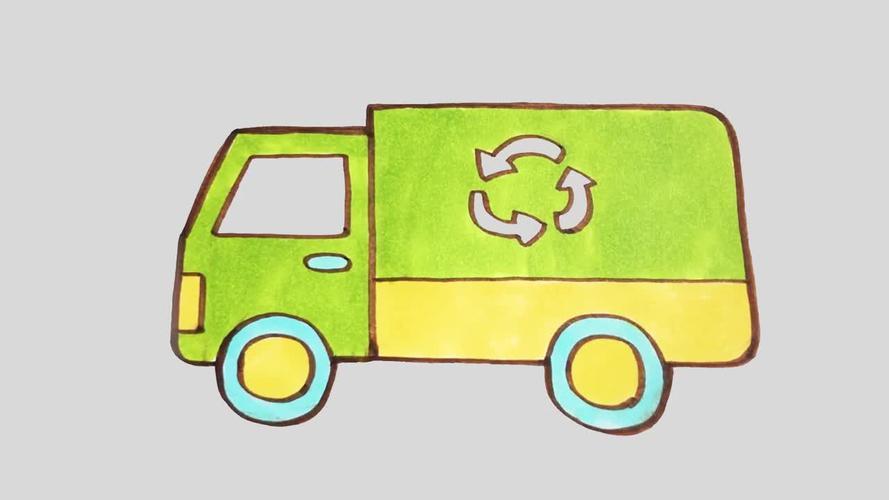 步骤环保车简笔画教程绿色环保车简笔画垃圾车简笔画垃圾车简笔画画法
