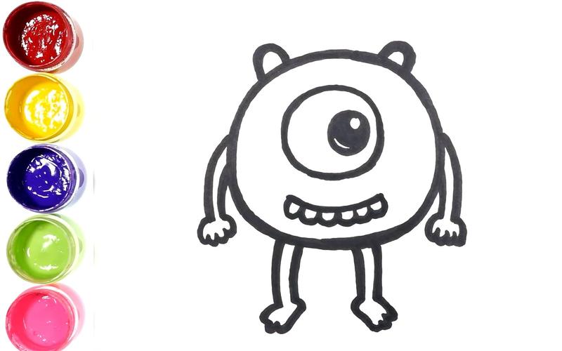 【简笔画】教你画卡通怪兽——简笔画爱吃糖的小怪兽,大眼怪|儿童绘画