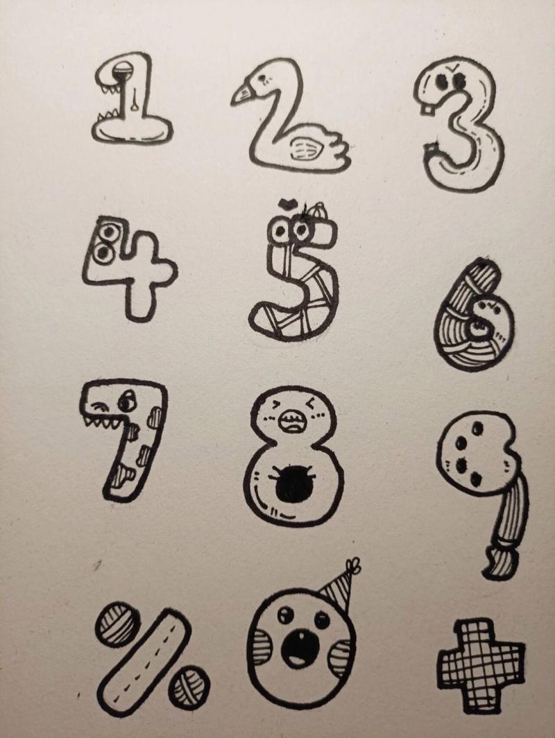 数字简笔画 儿童画 简单 零基础 手账素材 超简单的数字简笔画,简单