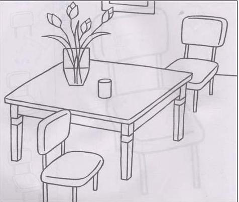 小学生桌子和凳子简笔画