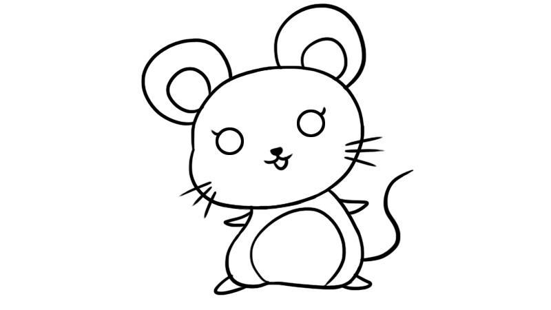 小老鼠可爱简笔画 - 童乐福儿童网