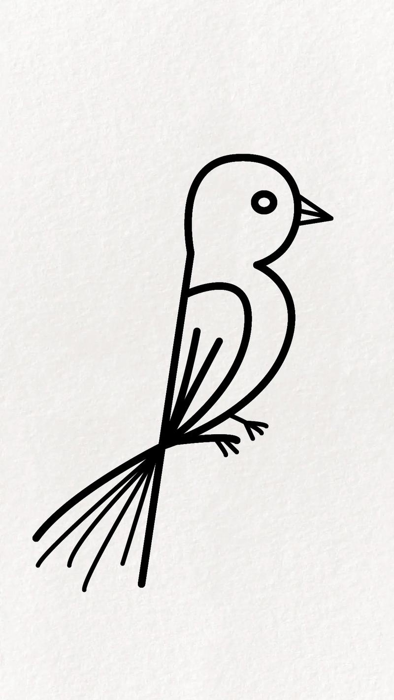 教你用数字123画一只可爱的小鸟儿#画画 #儿童简笔画 #一 - 抖音