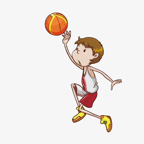 矢量卡通小人篮球运动插画