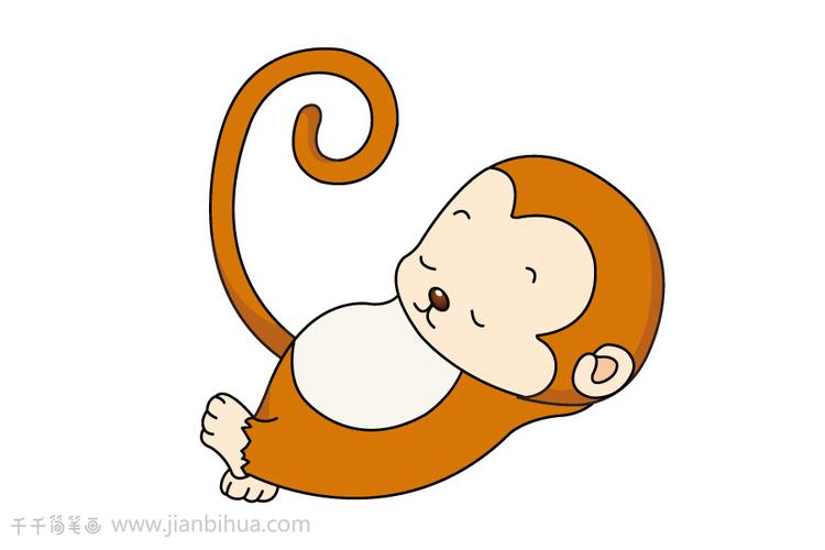 猴子的简笔画漂亮彩色