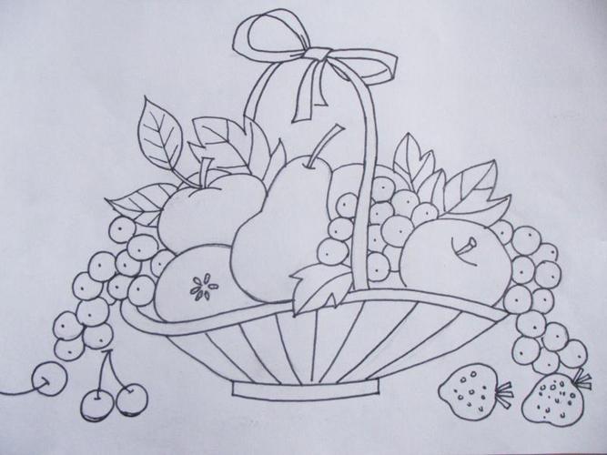 水果篮的简笔画图片