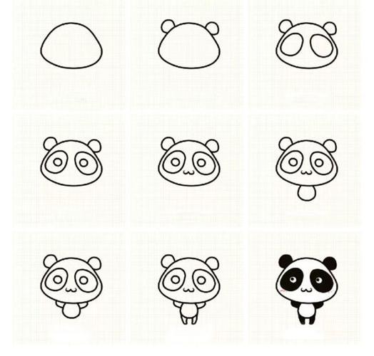 画大熊猫的图片简笔画 简单