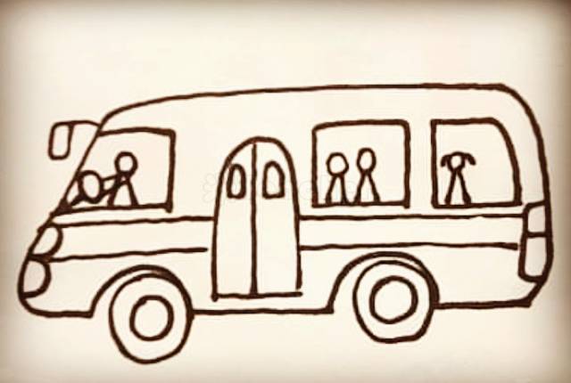 坐公交车的图片简笔画
