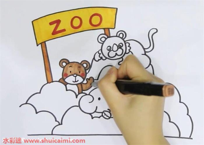 动物园怎么画动物园简笔画简单又漂亮彩色