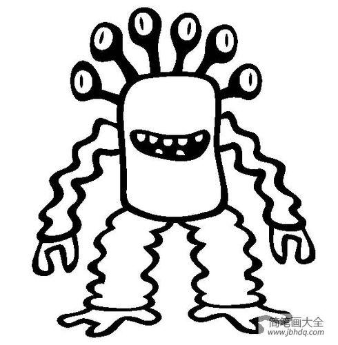 动漫人物简笔画怪物电力公司怪物简笔画怪兽简笔画图片大全多款小怪兽