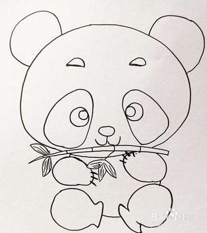 大熊猫抱着竹子的简笔画怎么画
