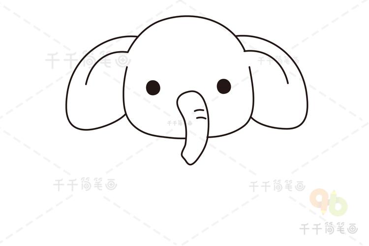 可爱的大象简笔画步骤图解