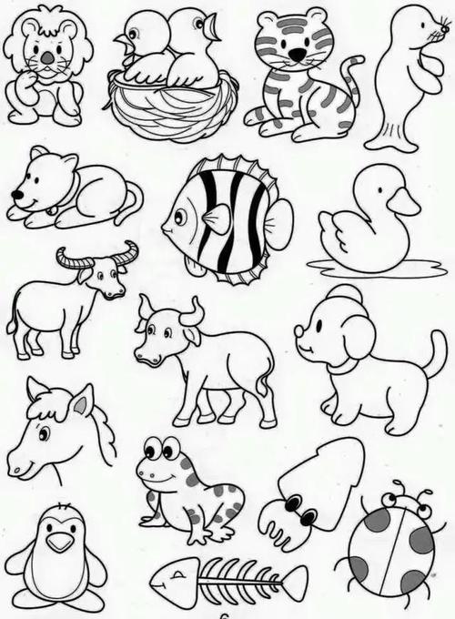 100种动物简笔画图画