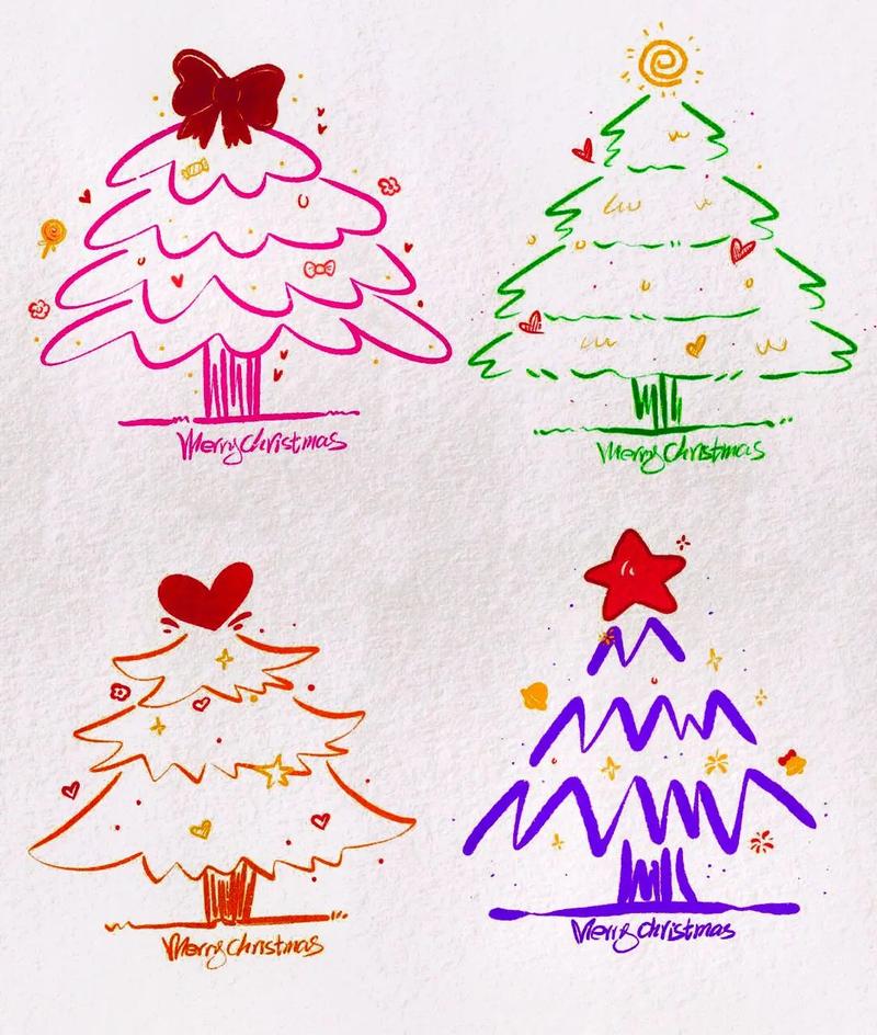 几种圣诞树的简笔画