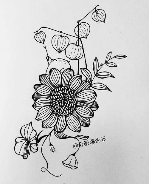 全部画一遍,对你有帮助百种小清新花卉简笔画插花线描素材(1)干货!