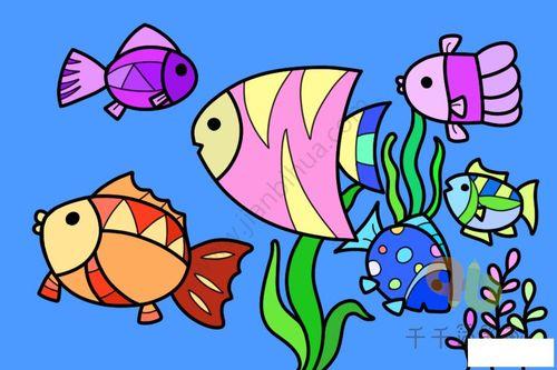 海底世界鱼简笔画可爱