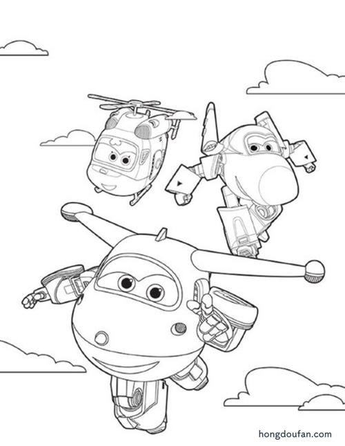 10张超级飞侠动画片卡通涂色图片免费下载-红豆饭小学生简笔画大全