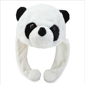 创意熊猫帽子卡通毛绒儿童帽韩版可爱保暖护耳雷锋帽成都特色礼