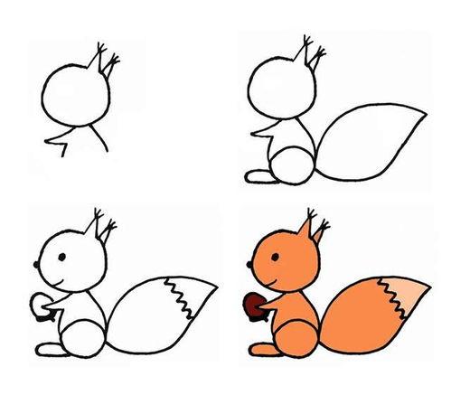 简笔画松鼠的三种画法