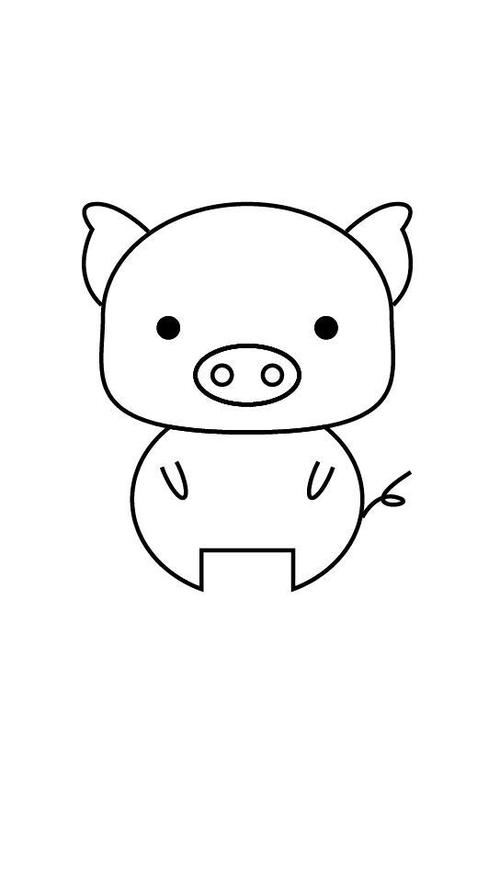 画一只简单的猪 简笔画