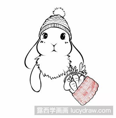 简笔画教程教你画雪人版小兔子