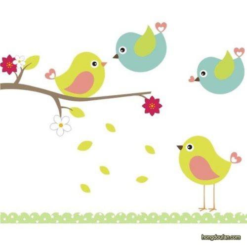 樱花树上的一群小鸟要如何画小鸟简笔画大全