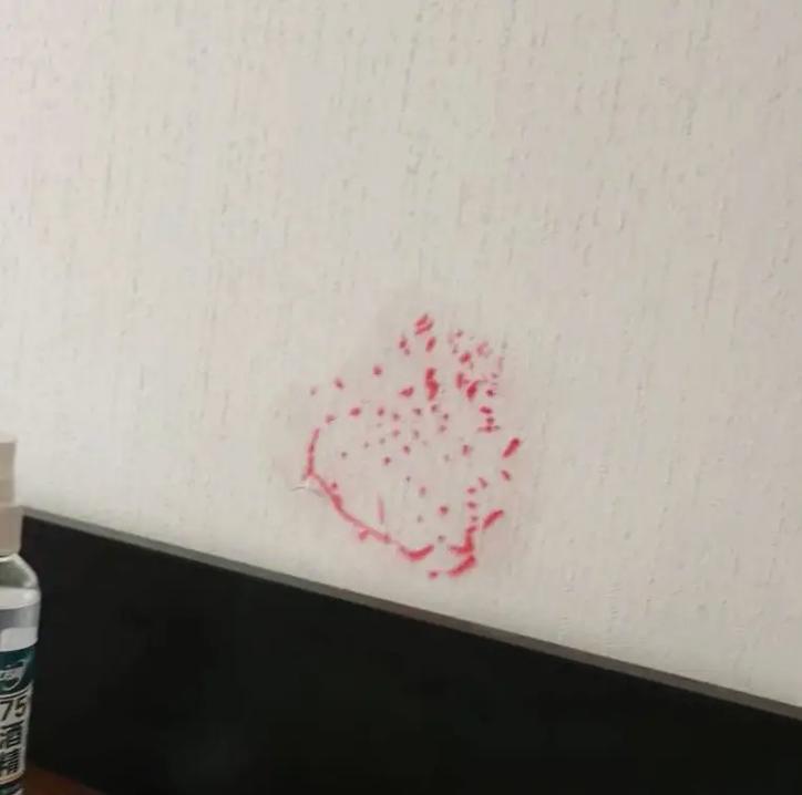 墙纸上面的彩笔印终于消失了