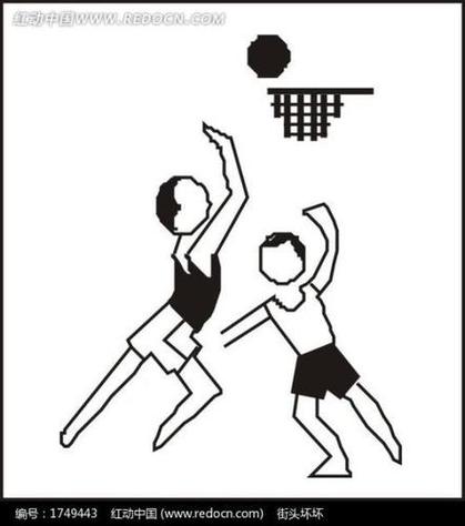 篮球小人卡通简笔画