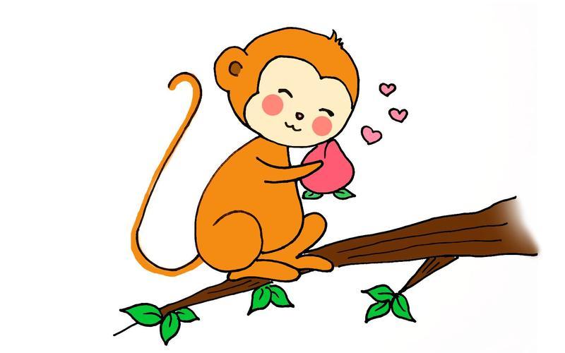 猴子的简笔画图片大全 可爱 简单彩色