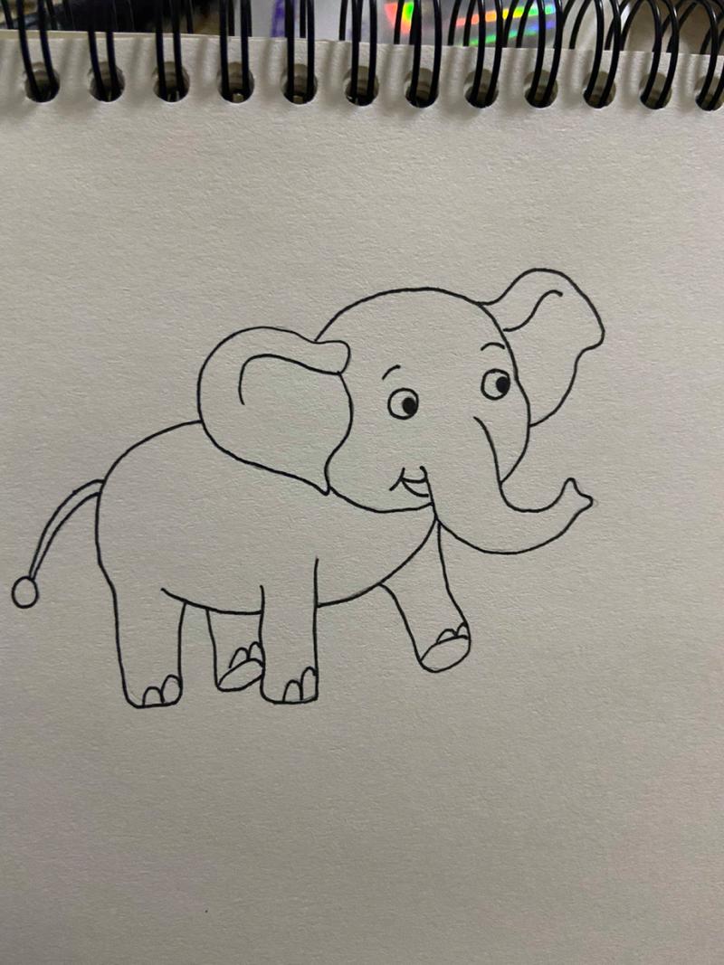 简笔画大象简单可爱