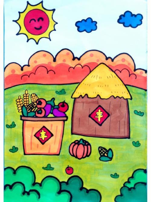 丰收简笔画 #秋天  #又是一个丰收的季节  #儿童简笔画
