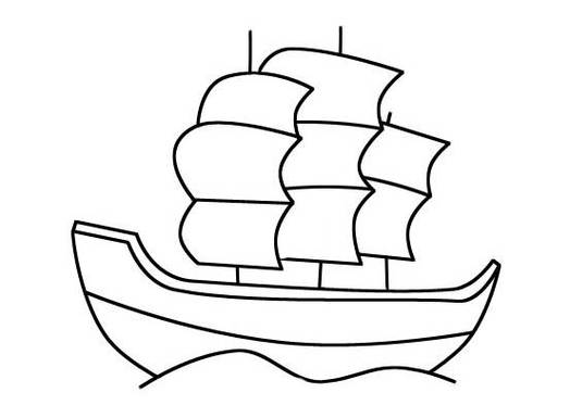 帆船简笔画图片海上的帆船简笔画图片大海里帆船的画法-帆船简笔画