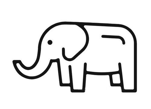 大象简笔画正面侧面