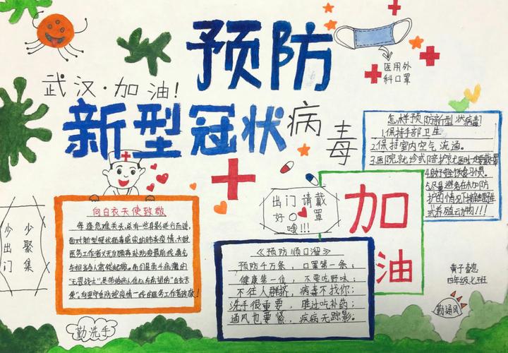 武汉加油抗击新型冠状病毒(肺炎)中小学生手抄报