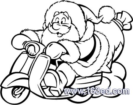 圣诞老人简笔画:开车