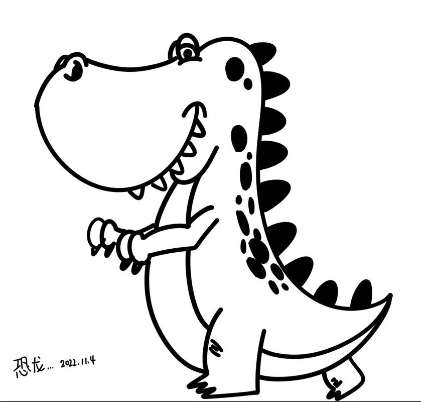 简笔画——《恐龙》#创作灵感 恐龙简笔画步骤图,跟着画一下吧 - 抖音