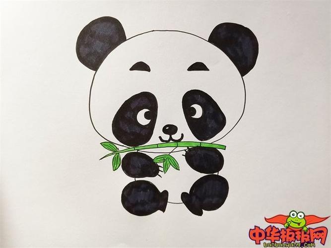 熊猫简笔画竹子上色