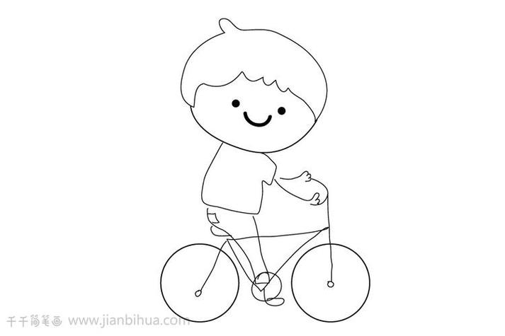 骑单车简笔画儿童画图片