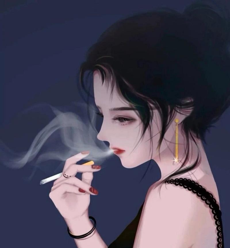 女生吸烟头像