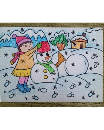 幼儿简笔画冬天的一幅画
