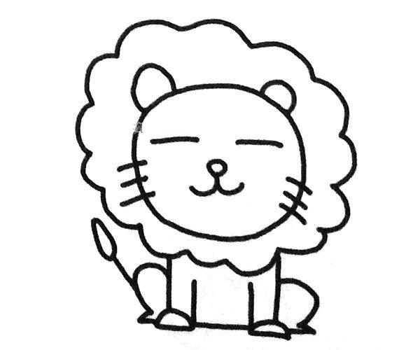 可爱的小狮子简笔画图片6