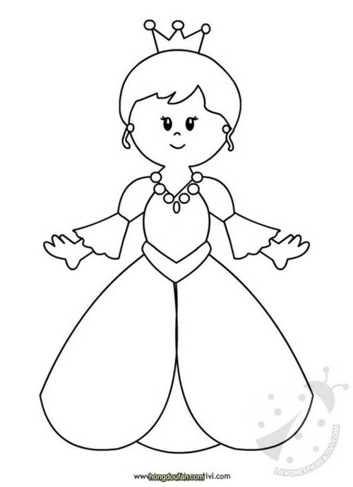 10张可爱的魔法小公主涂色图片下载-红豆饭小学生简笔画大全